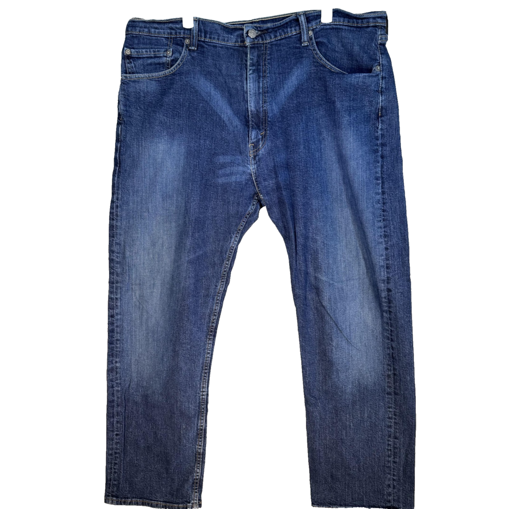 Levis 505 Jeans Mens 40x30 Blue Regular Fit Straight Leg Stretch Denim Zip Fly